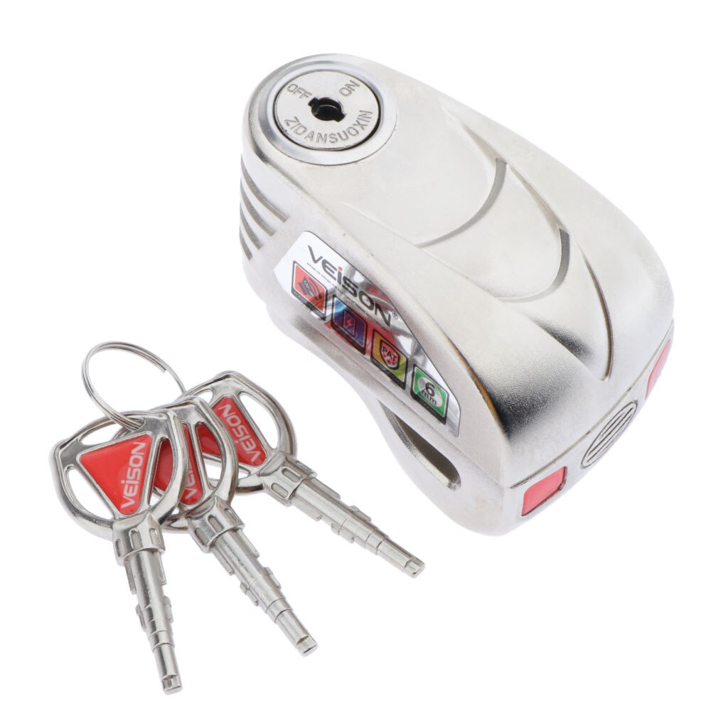 Motorcycle Waterproof Alarm Lock Aluminum Anti theft Wheel Disc Brake Alarm Lock 130db Motorcycle Bike Metal Disc Lock