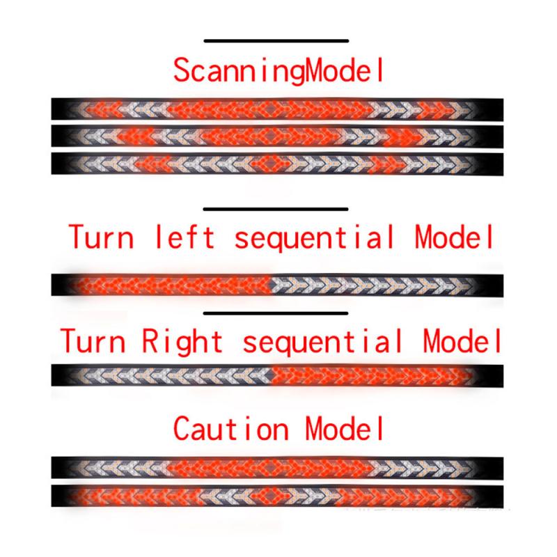 1pcs Dual-color Pickup Truck Tail Light Strip Bar With Steering Scanning Double Flashing Pickup Truck Light 6 Car Stickers
