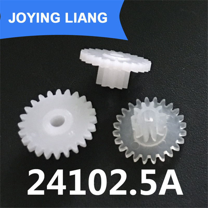 24102.5A 0.5M Gear 13mm Diameter 24 Teeth 10 Teeth POM Plastic Pinion 2.5MM Motor Shaft Toy Parts Wheels 10pcs/lot