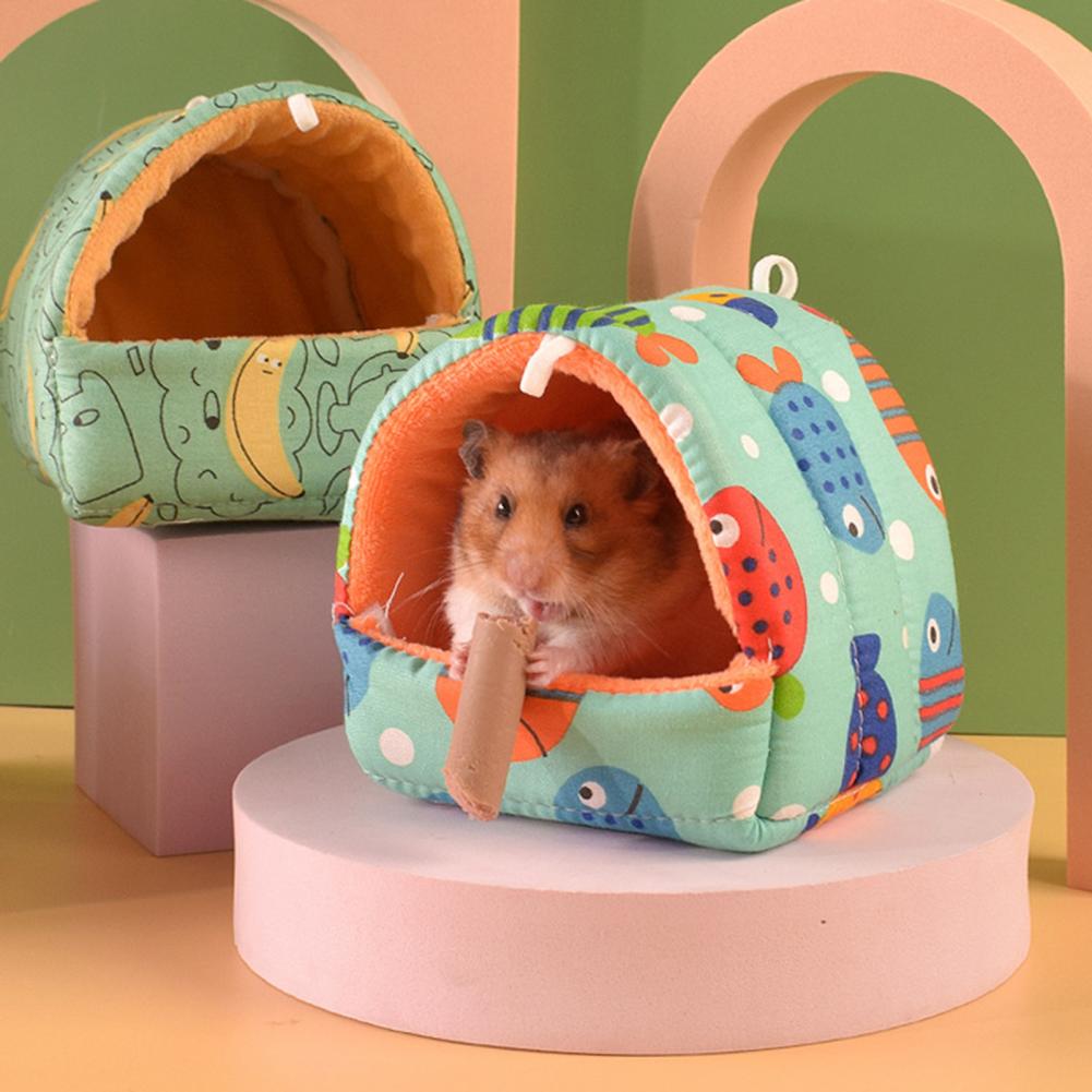 Guinea Pig Nest Hamster House Cute Cage Rabbit Squirrel Winter Warm Mat Hamster House Small Animal Sleeping Bed Pet Hanging Cage