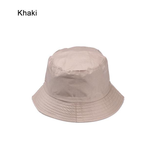 Sommer foldbar bøttehat unisex kvinder udendørs solcreme bomuld fiskeri jagt kasket mænd håndvask chapeau sol forhindre hatte: Khaki