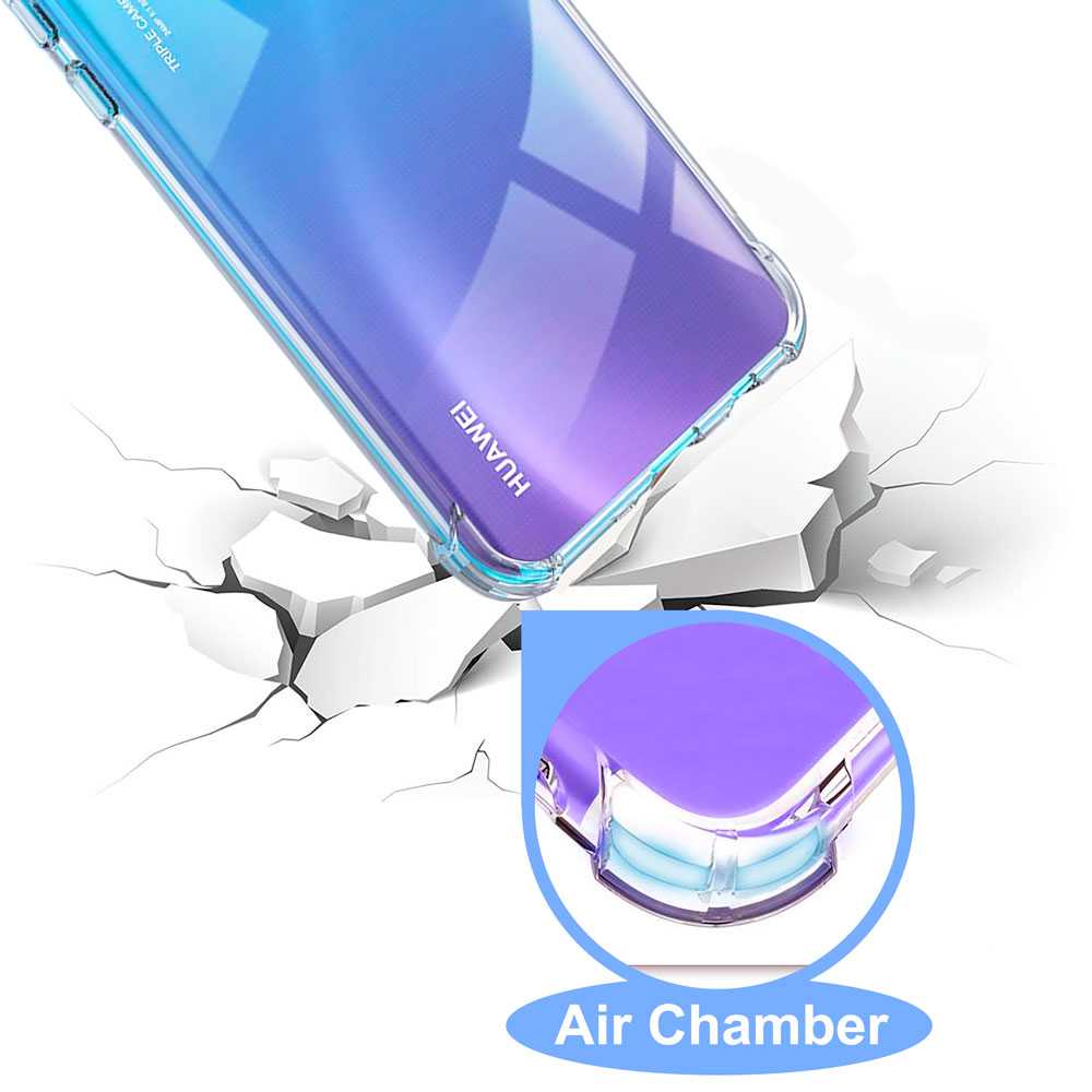 OcioDual stand case TPU Gel ShockProof Randen Versterkte Anti-schokken voor Huawei P30 Lite Clear Silicone Antishock Case Cover voor