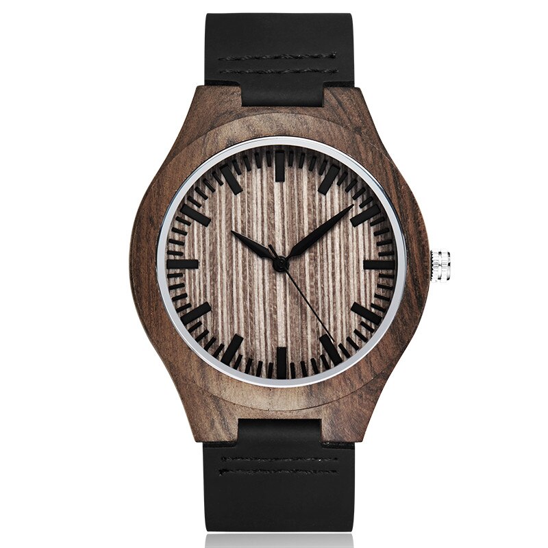 Wooden Watch To My Dear Son Wood Engraved Quartz Watch Men Bamboo Modern Wristwatches Nature Wood Leather