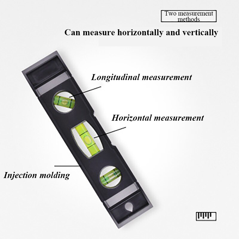 Vertical Horizontal Portable Level Ruler 3 Bubble Spirit Level Magnetic ABS Shell Pocket Level spirited away furniture levelers