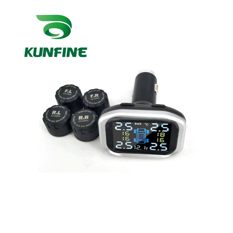 Smart Car TPMS Tire Pressure Monitoring System cigarette lighter Digital LCD Display Auto Security Alarm Systems Tyre Pressure
