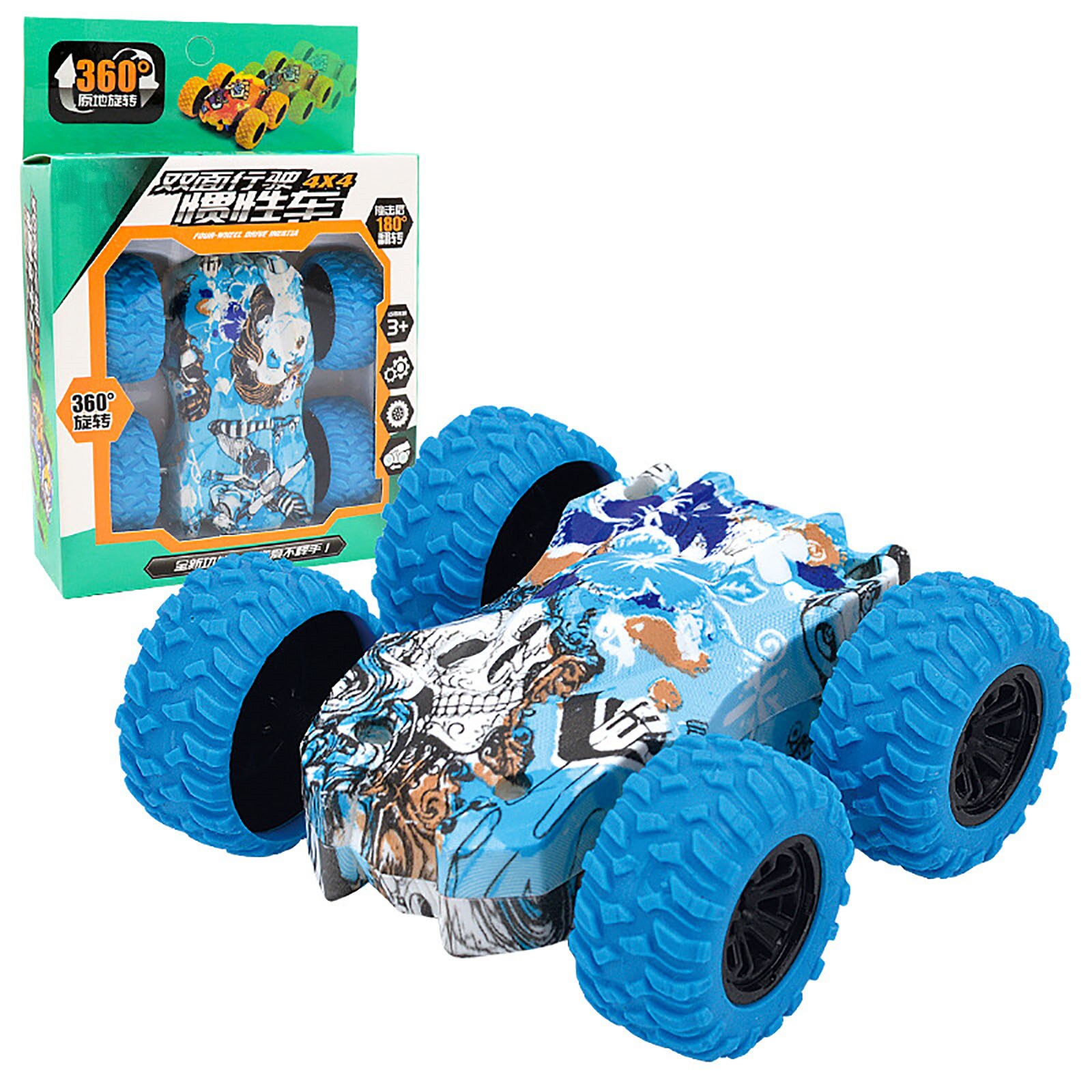 Toys For Children Inertia-Double Side Stunt Graffiti Car Off Road Model Car Vehicle Kids Toy car collection pull back model: F