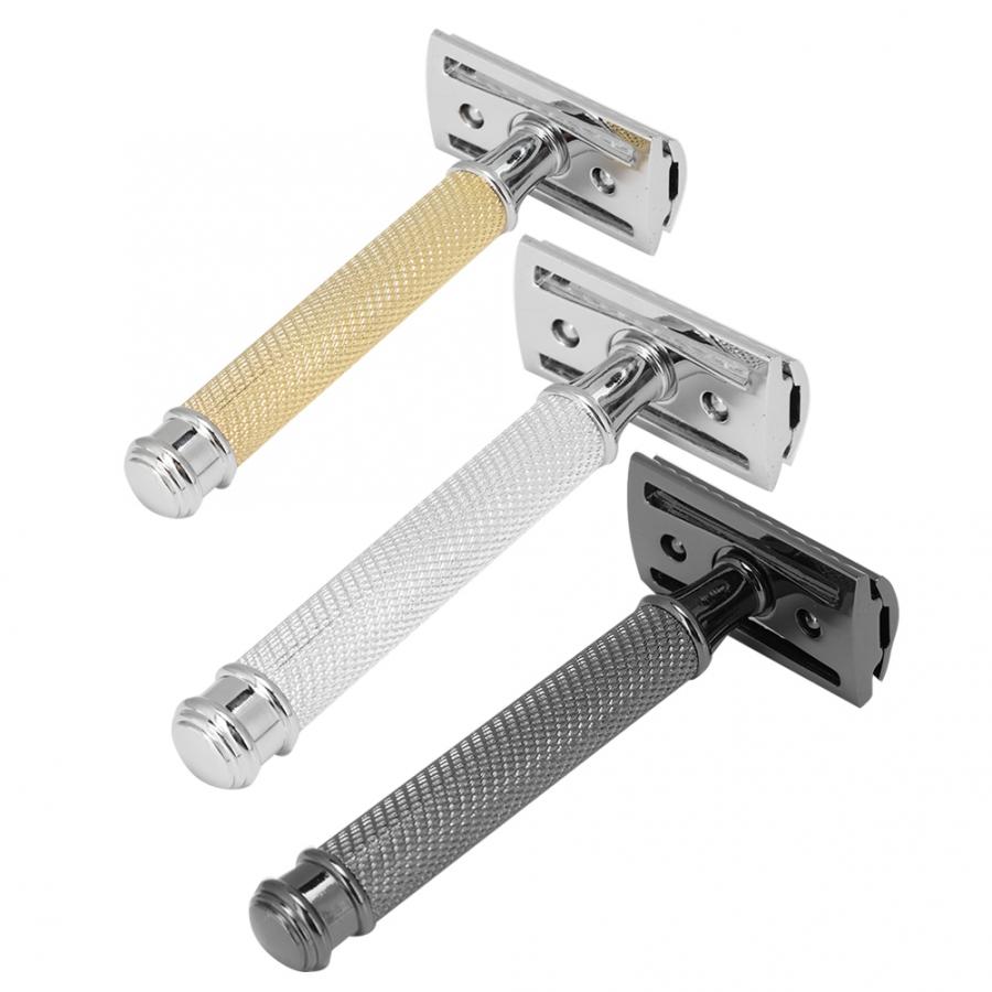 Classic Manual Shaver Metal Handle Double Edged Safety Shaving Tool for Men Use