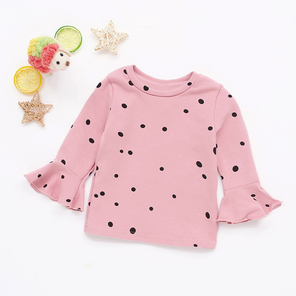 baby girl tops Soft Cotton Long Sleeve Dot Print Soft Toddler Kids Tops Shirt Clothes camiseta