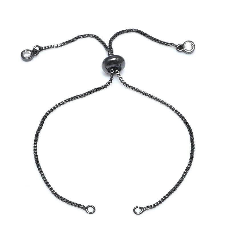 Klasyczny regulowany suwak łańcuchy dla DIY kobieta bransoletki tworzenia biżuterii Handmade Components Charms akcesoria biżuteria ustalenia: SZARY