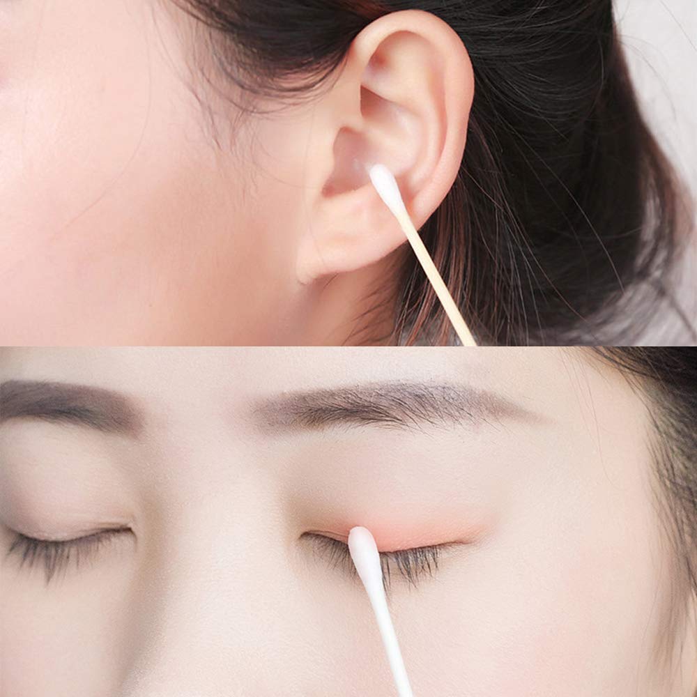 Cotons-tiges en bambou à Double tête sans plastique, bâtonnets en bois pour le maquillage des adultes, nettoyage des oreilles et du nez, outil de soins de santé, 200 pièces/boîte