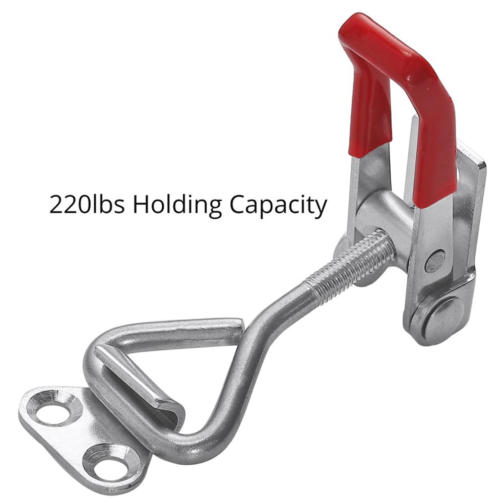 Neoteck 5Pcs Door Cabinet Box Lever Handle Stainless Steel Lockable Toggle Catch Latch Lock Clamp Hasp Toggle Latch Lock Tools