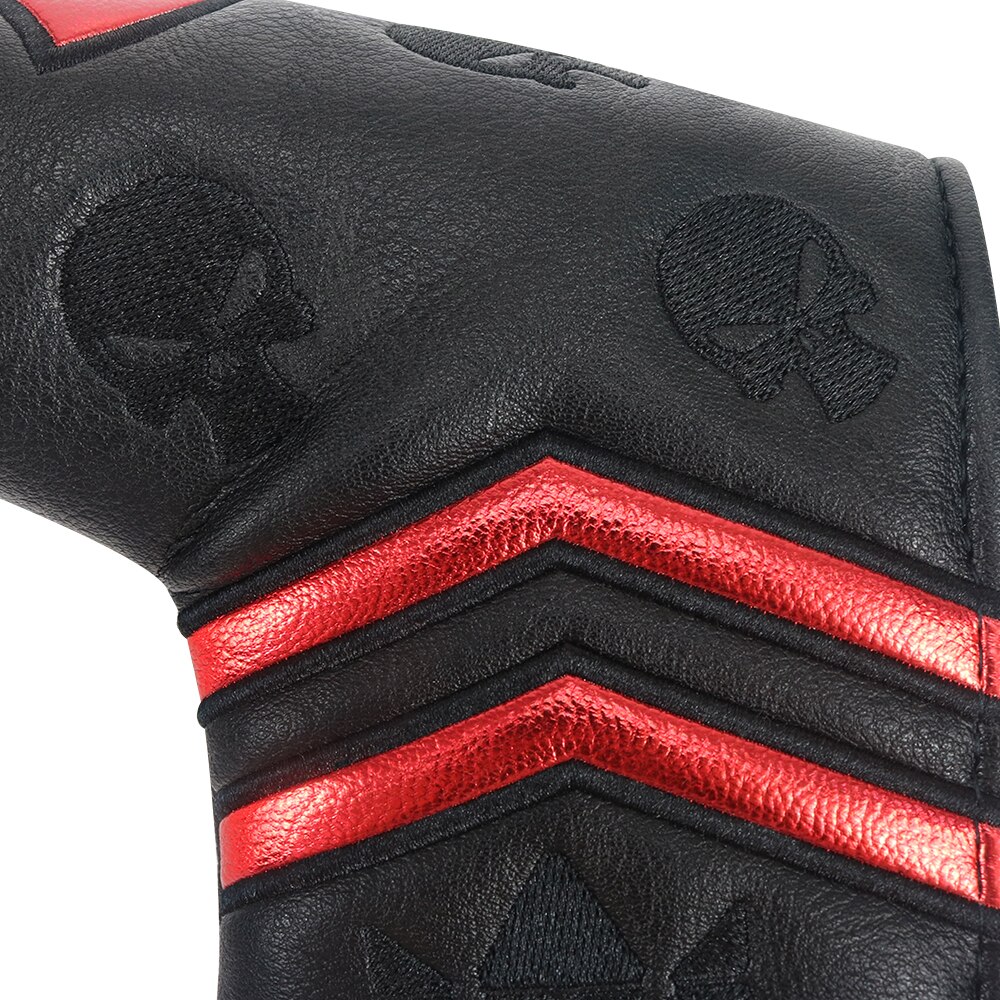Craftsman Golf Blade Putter cover Red Skull Ping Putter HeadCover with Magnetic Closure
