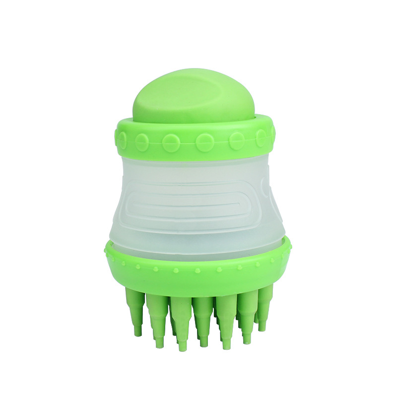 Dog Bath Brush Comb Grooming Multifunction Silicone Pet Brush Bath Tools for Dog Shampoo Press Bath Brush: Light Green