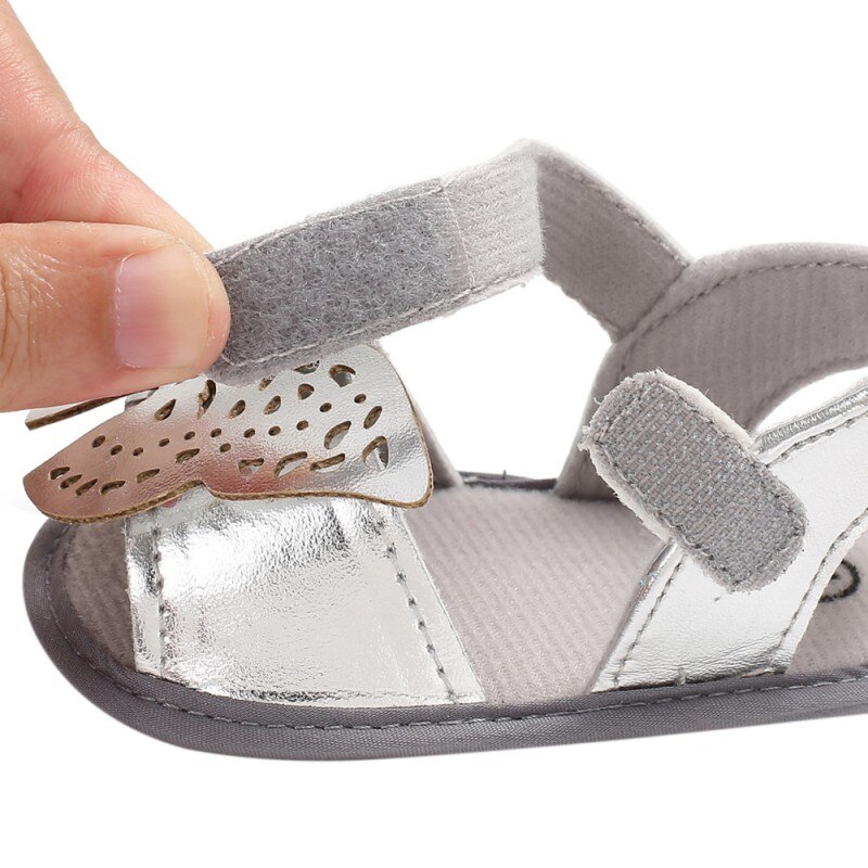 Summer Butterfly Baby Girl Sandals Newborn Baby Shoes PU Butterfly Baby Girl Shoes Princess Sandals