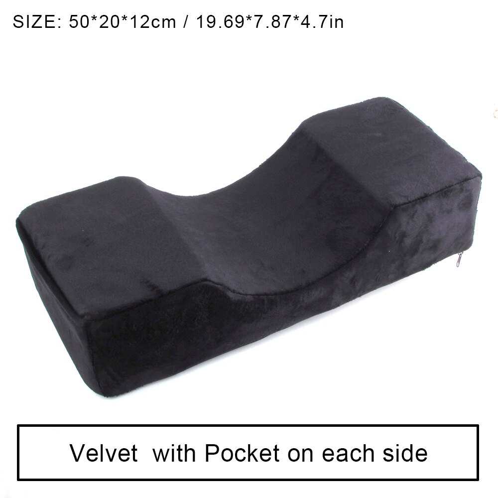Memory Foam Lash Pillow Shelf Set Soft Grafting For Eyelash Extension Pillow Ergonomic Acrylic Neck Support Makeup: Black Flannel Pillow