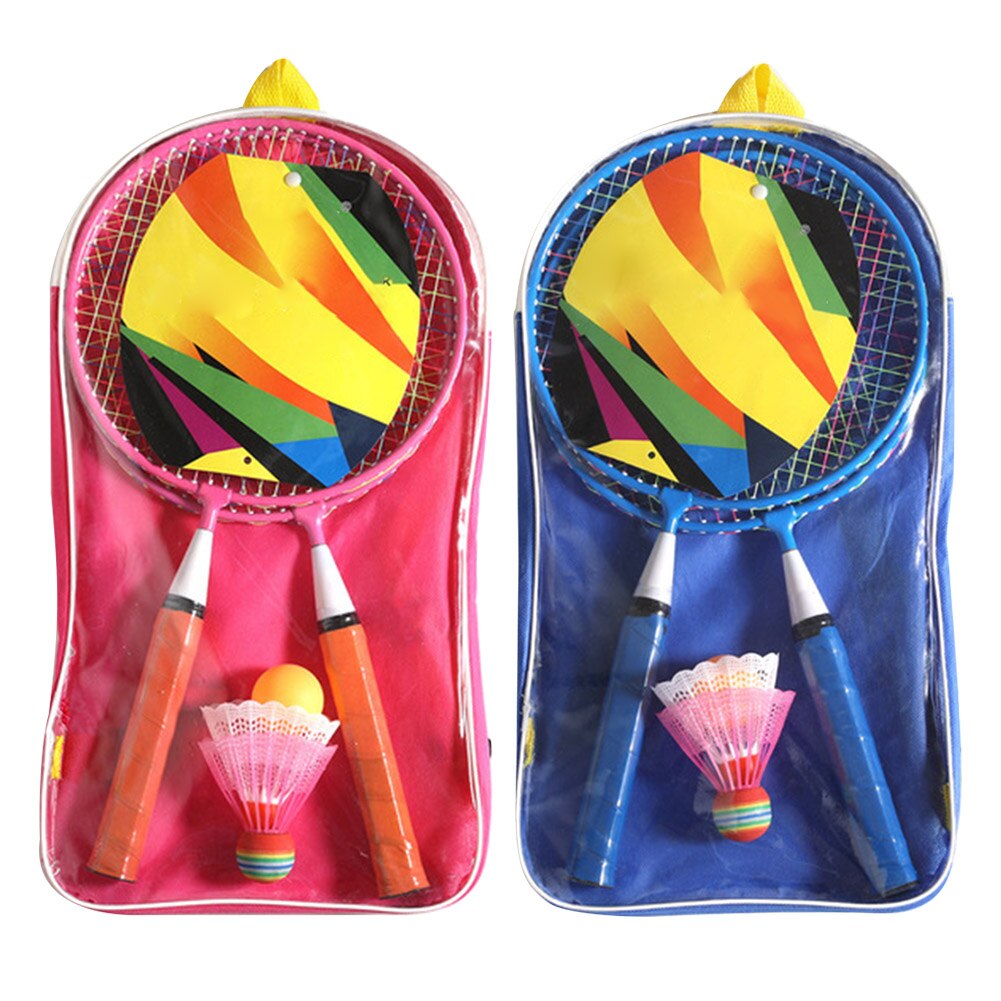 Balles Portable sac à dos maternelle exercice drôle intérieur extérieur aire de jeux avec raquettes enfants Badminton ensemble Sport jeu