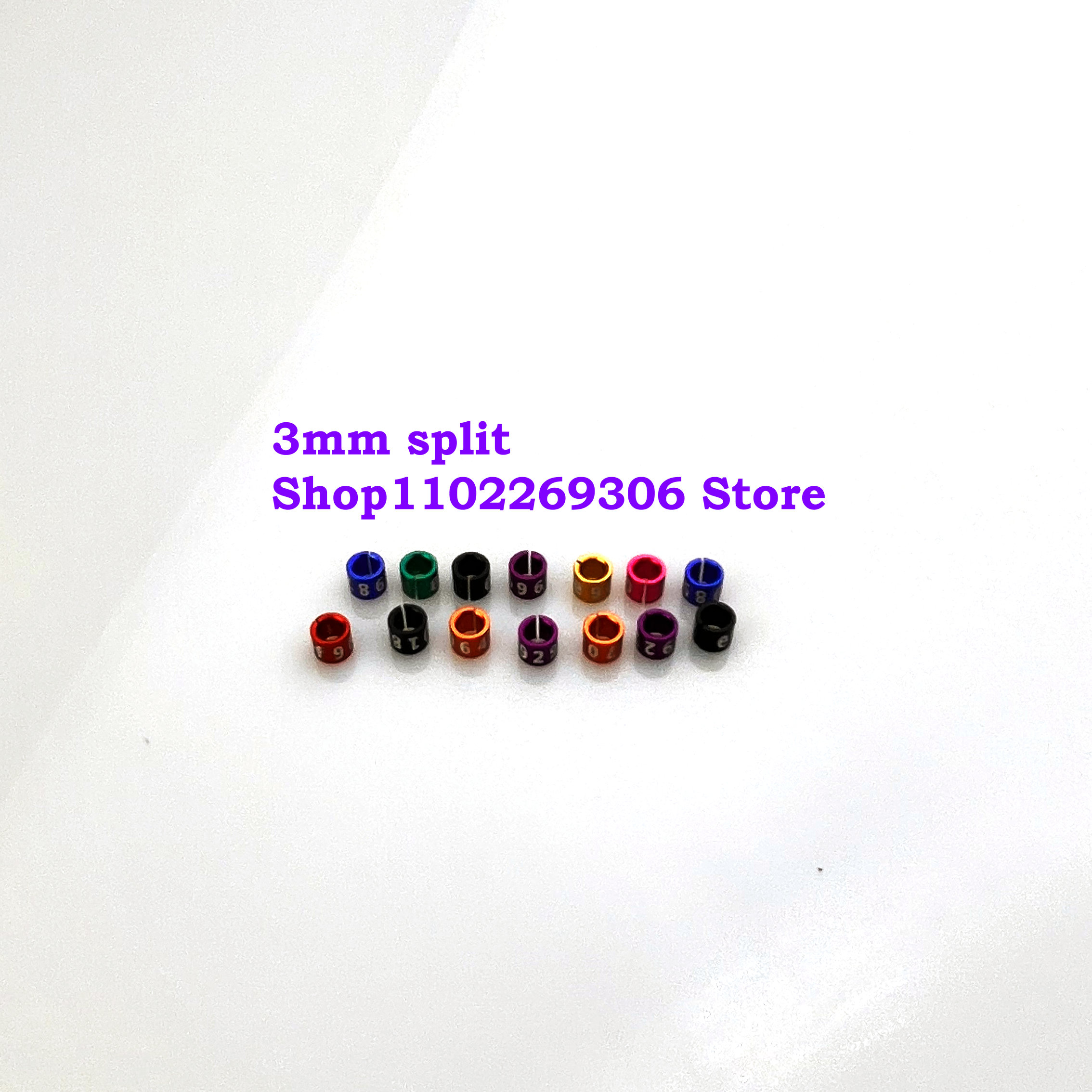 Bandas para patas de pájaro divididas, anillos canarios de 3 mm, no personalizados, caracteres aleatorios, mezcla de colores, aluminio, lote de 25 piezas