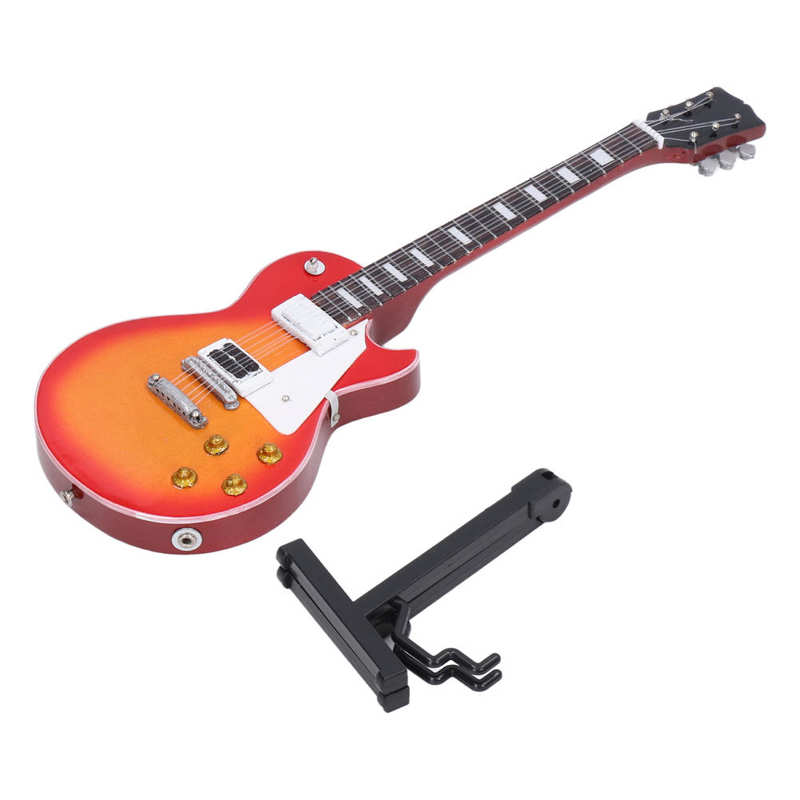 Guitar Model Stylish Miniature Guitar Model Decoration Wooden Simulated with Stand for Music Lover for Home Living Room