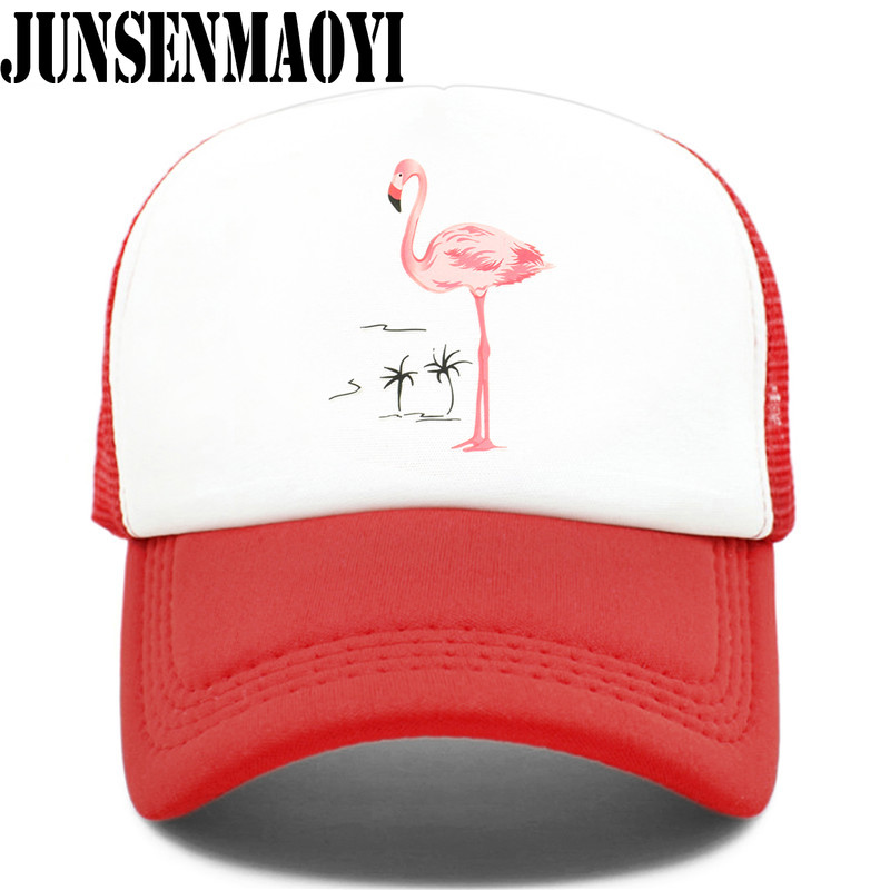 Casquette flamant rose rose pour filles, chapeau d'été, hip hop, en maille, pour femmes et enfants,