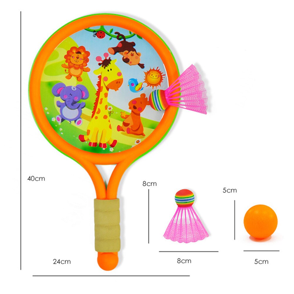 De plástico de bádminton directo pelotas de racketball de padre-niño deportes juego de deporte de los niños Juego de juguetes al aire libre juguetes (naranja)