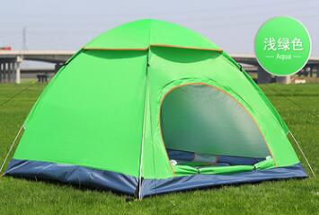 Outdoor camping folding automatic tent 1-2 people beach simple speed open double free tent: Light Green