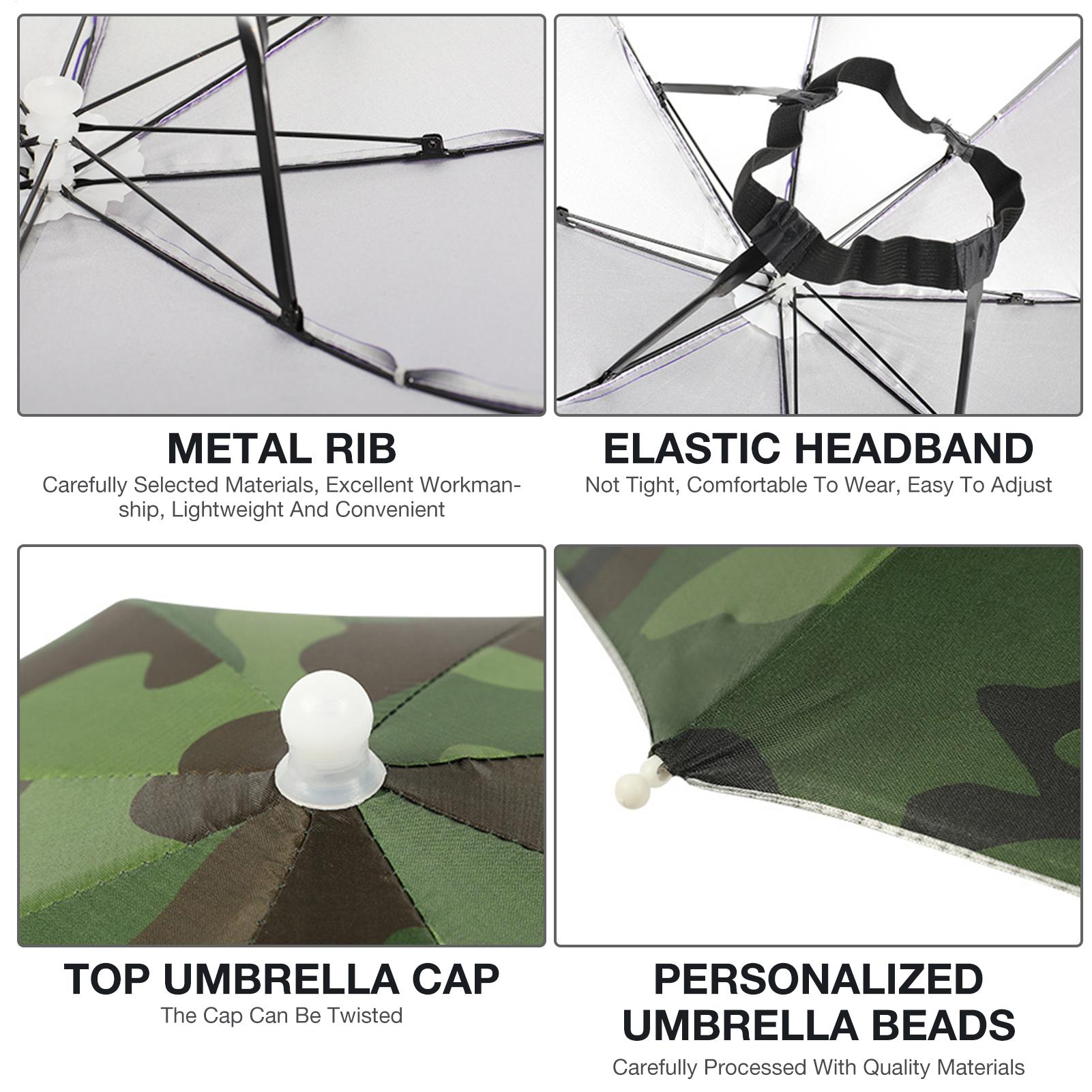 Tragbarer regenschirmhut, faltbare draussen-sonnenschutzkappe, wasserdichte kopfbedeckung für Camping, angeln, Strand und freizeit