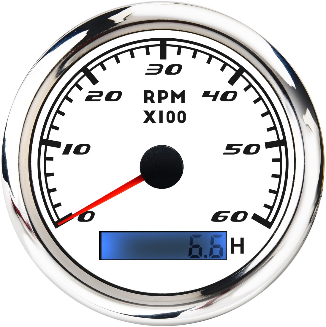 85mm marin varvräknare med lcd timräknare 3000,4000,6000,7000,8000 rpm bilbåtsvarvmätare med röd bakgrundsbelysning 12v/24v: Ws  6000 varv / min