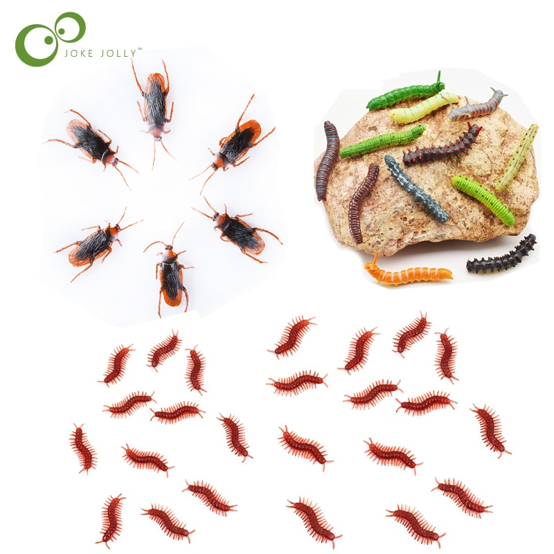 10/30Pcs Plastic simulation cockroach caterpillar puppet toy joke scary toy fools day party toy friends kidding joke props YJN