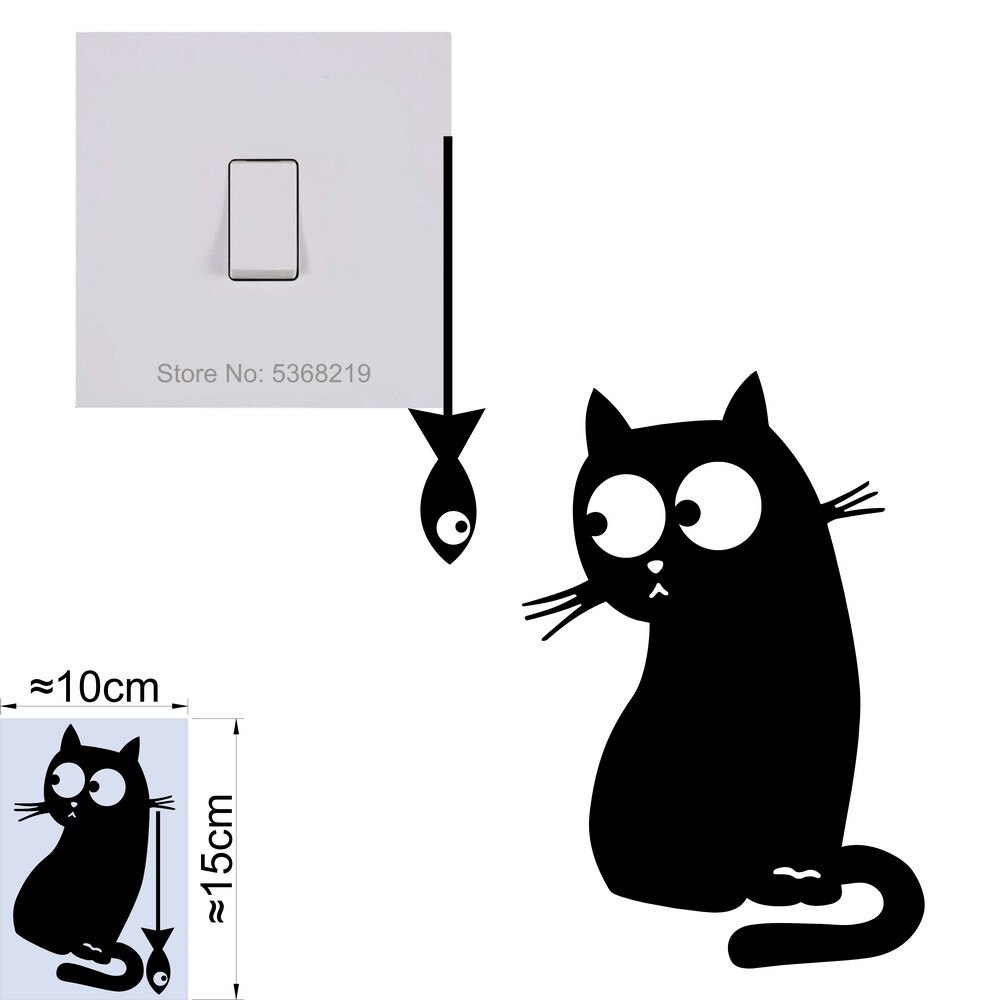 Light Switch Sticker Kids Baby Nursery Room DIY Wall Decoration Cat Fairy Moon Stars Vinyl Decal for Children Bedroom Home Decor: 022