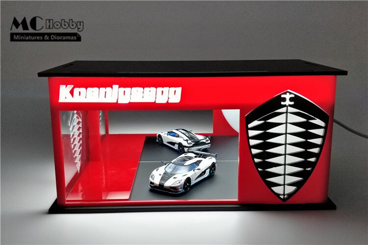 GEECHAN-MODEL 1:64 Display Cabinet Mpower/Fast Furious/JDM/Nismo/Koenigsegg: R.MC Hobby Koenigseg