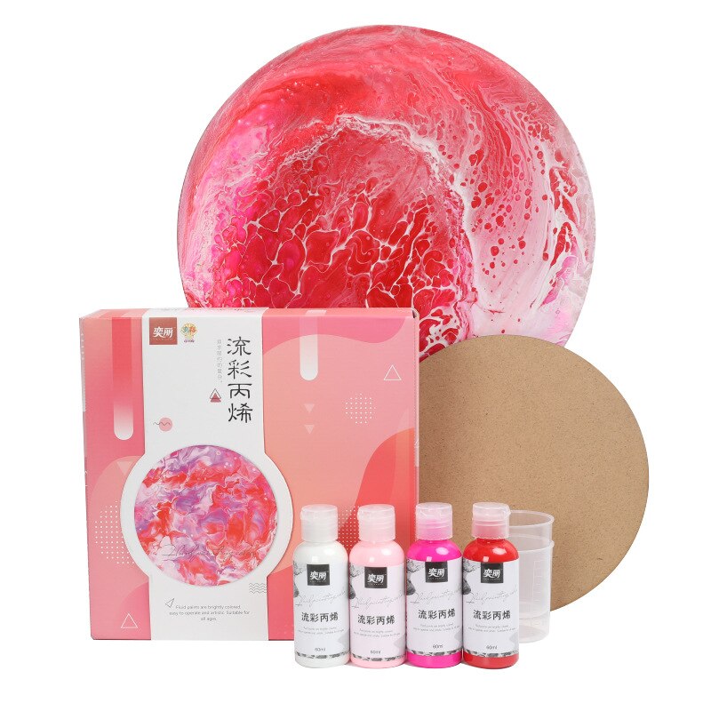 Bright Colorful Acrylic Paint Set 60ml Art Fluid Painting Paint for Drawing Art Paint Supplies Art Supplies: red set