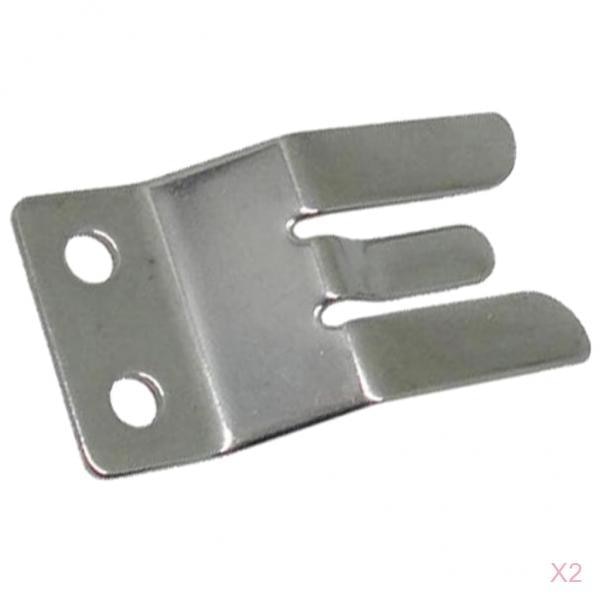 2 x Stainless Steel One-Piece Microphone Clip Hailers VHF CB Radio Mic Clamp