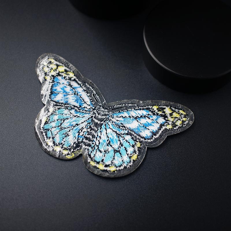 Blauwe boter maat :5.0 x 8.0cm stoffen badges patch jeans tas hoed kleding kleding naaien decoratie applicatie tas patches accessoires