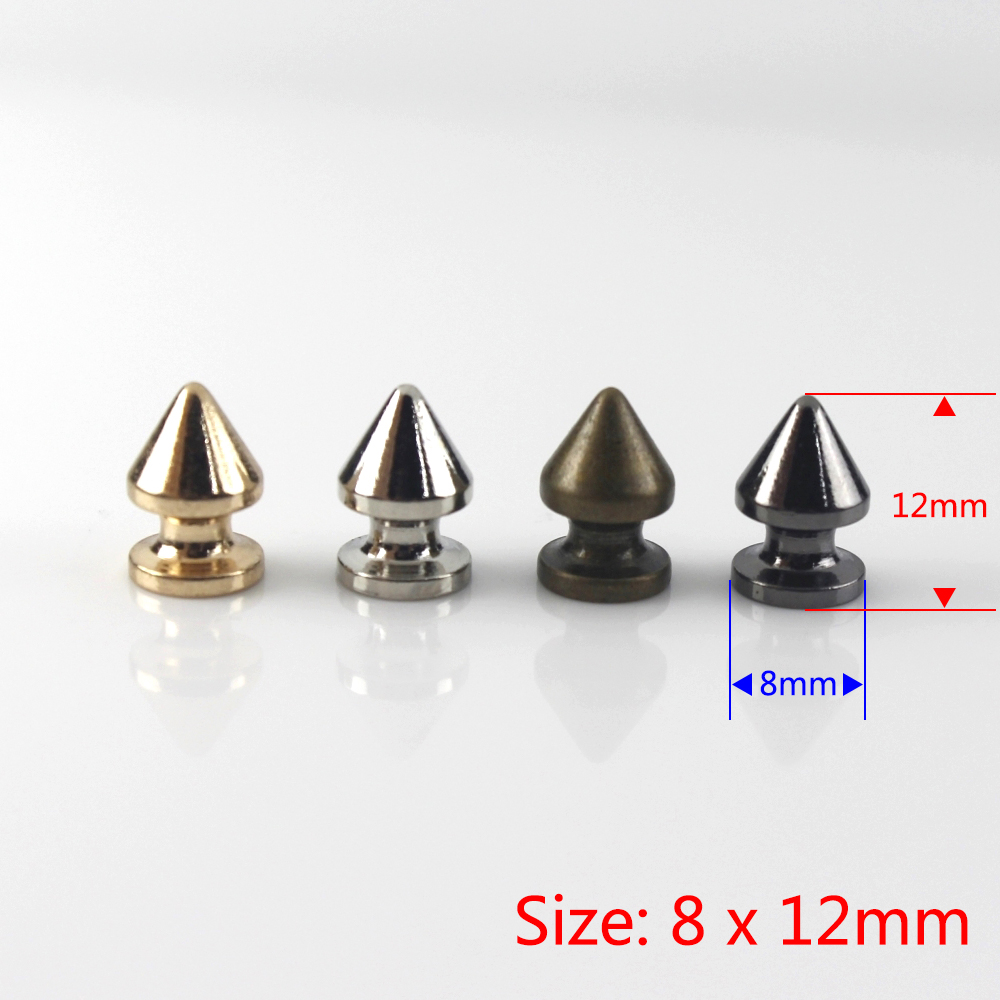 10 stücke Solide Metall Screwback Kegel Nieten Kugel Spikes Punk Nieten für Leder Handwerk Tasche Garmet Schuhe Dekor Haustier Kragen Anti-biss