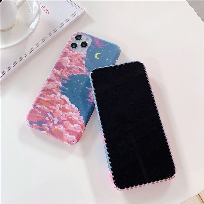 Cielo stellato Nube Paesaggio Cassa Del Telefono Per il iPhone 11 Pro Max XS Max XR X 6 6s 7 8 più Utral Sottile Pieno Dura del PC di Plastica Della Copertura Posteriore
