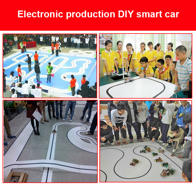 Kits de bricolaje de Robot de coche inteligente de seguimiento inteligente con LFX-ING electrónico de rueda de Motor TT