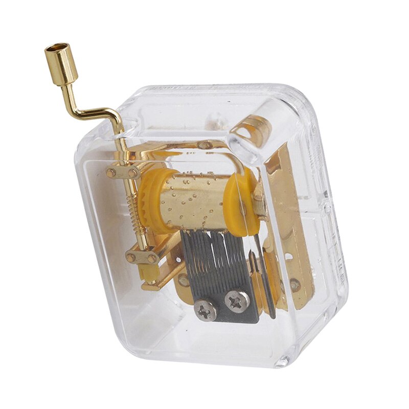 Acrylic Hand Crank Metal Movement Music Box Kids Toy Xmas Birthday