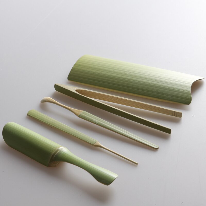 Service à thé en bambou naturel | Cérémonie du thé Chahe Cha Ze pelle à aiguille, pince d'extraction, service à thé Kung Fu ensemble d'accessoires, outil de café