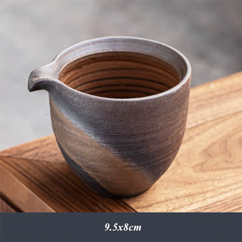 Ceramic Stone Mill Tea Strainers Handmade Tea Leaf Spice Filter Retro Kung Fu Pottery Fair Cup Office Tea Set Drinkware: C