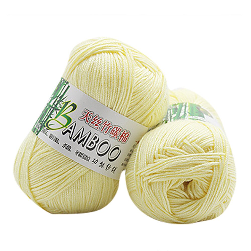 100% bambou coton doux naturel tricot Crochet tricots laine fil 50g pull chapeau tricot coton fil accessoires: D
