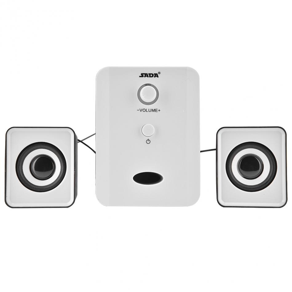 Ostart D-201 USB combinazione cablata altoparlante domestico portatile cablato/Bluetooth altoparlante per Tablet altoparlanti audio Stereo per PC portatili: White wired