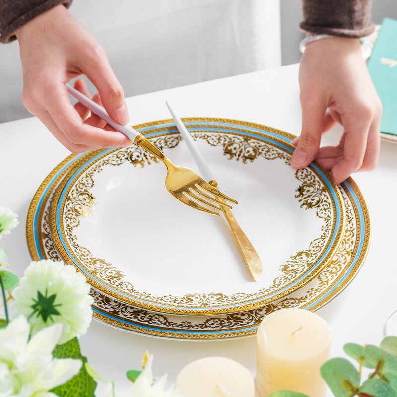 Western Steak Plate Dishes for restaurant scratch-resistant pendulum Fruit plate Square Plate Ceramic Dinner Plate Ceramic Plate
