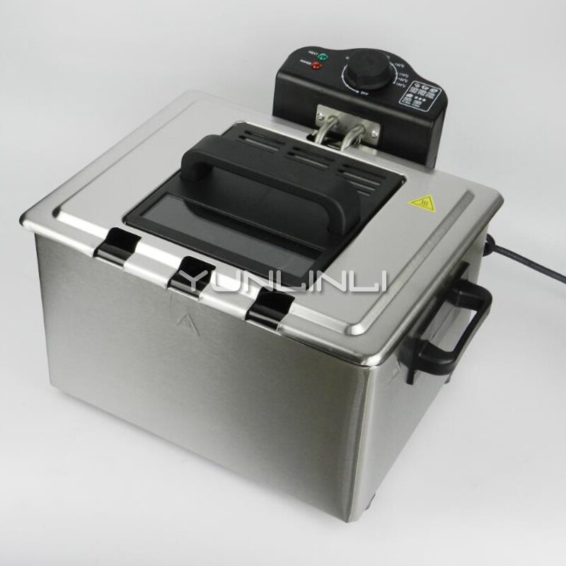 5L Electric Deep Fryer Commercial/Household Electric Deep Frying Machine Stainless Steel Frying Cooker WJ-801