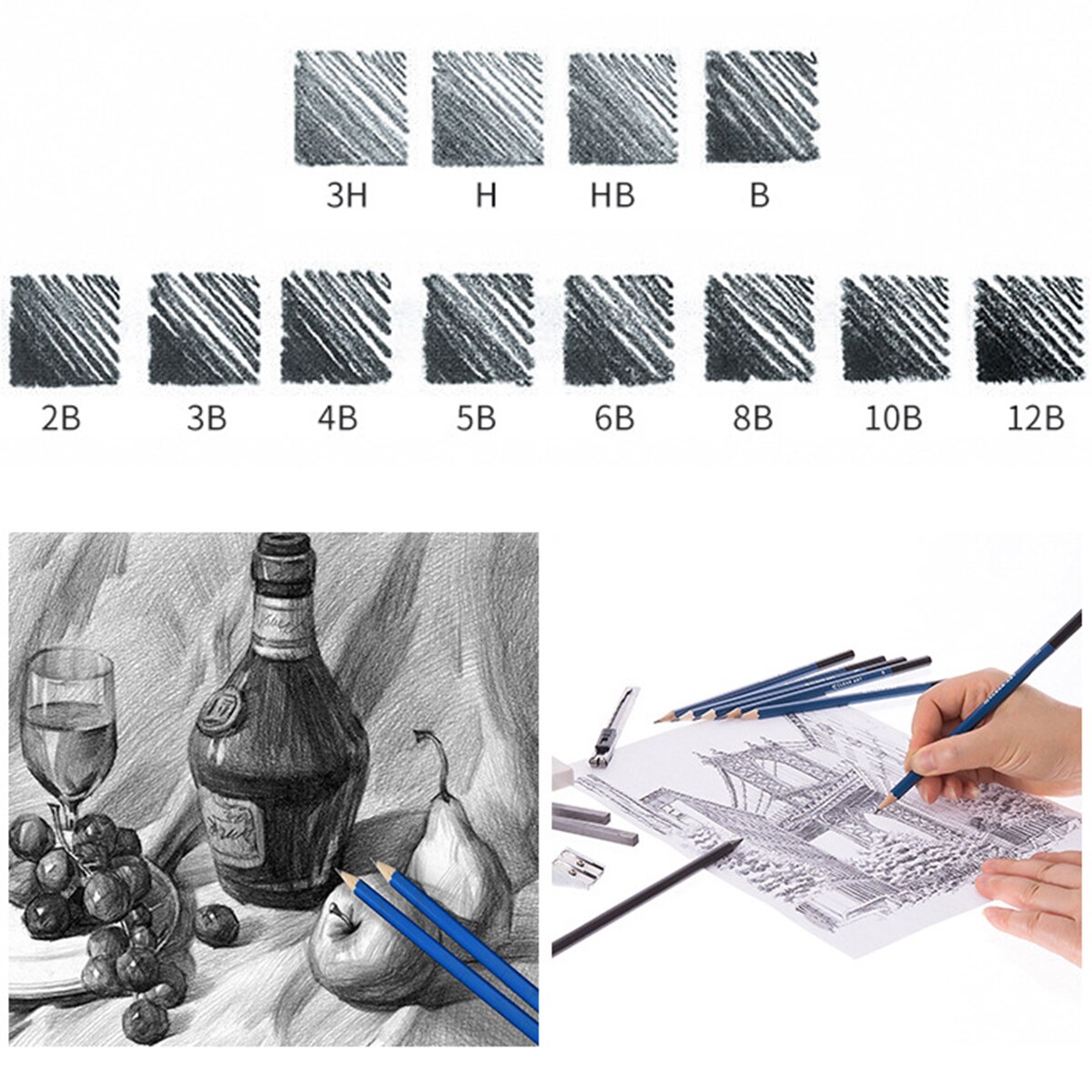 42pcs/Set Sketching Drawing Set Art Pencil Set Sketching Drawing Sets With Sketching Book For Beginners