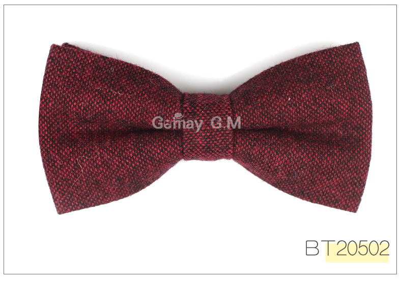 Vlnené motýliky pre mužov ležérne vlnené motýliky pre ženícha jednofarebné nastaviteľné zimné motýliky na svadbu: Bt20502