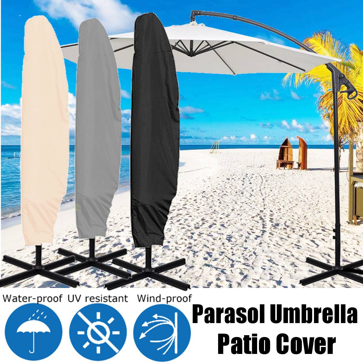 Waterdichte Doek Outdoor Banaan Paraplu Cover Schaduw Tuin Weerbestendige Patio Cantilever Parasol Regenhoes Accessoires