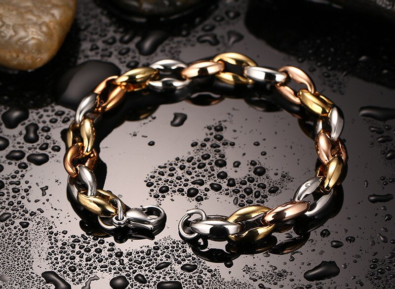 Ruiyi rustfrit stål  lb37 armring populært armbånd mand enkelt stål materiale uskallet ris kæde