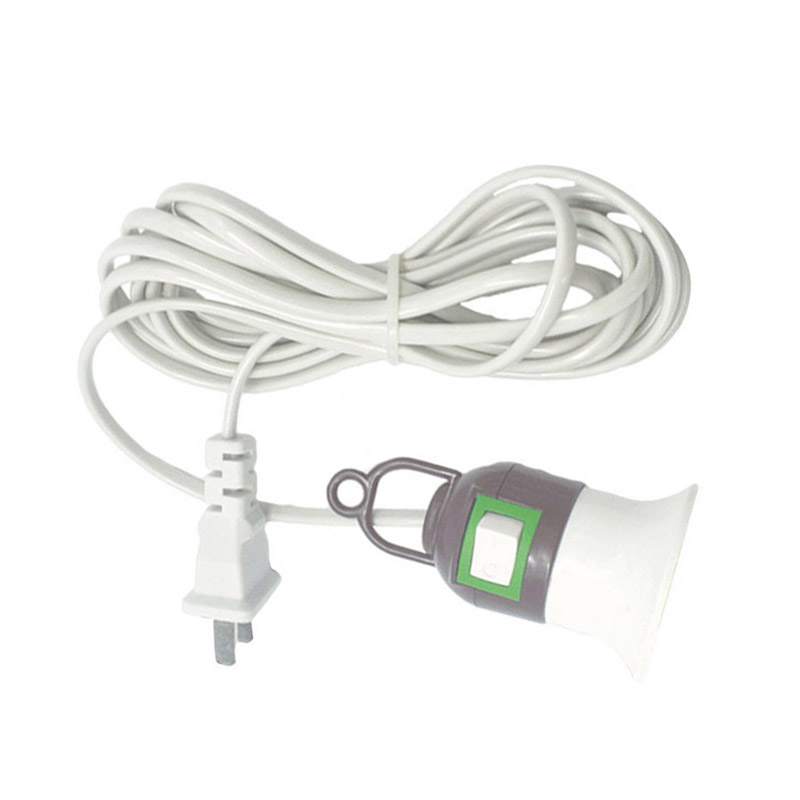 3 meters American cable extension pendant lamp E27 socket socket on/off button: Default Title