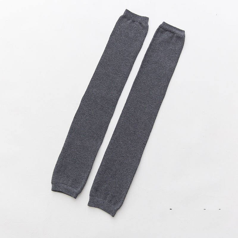 Jambières femmes hiver coton droit garder-genou Simple femmes all-match Style coréen Long au-dessus du genou femme: gray