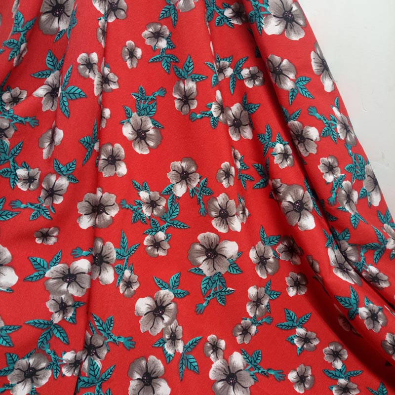 Chiffon stof op crêpe bedrukte chiffon bloemen bedrukt diy naaidoek materiaal chiffon jurk stof